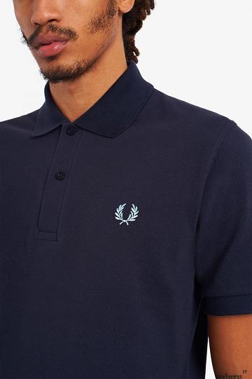 Navy Fred Perry M3 Men's Polo Shirts | PH 1393QMAZ